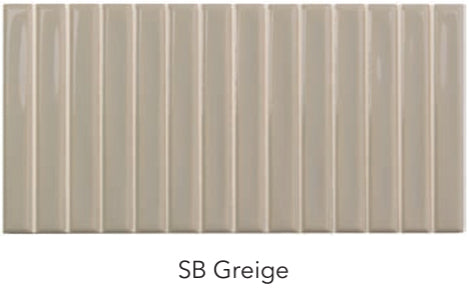 greige Sweet Bars Ceramic Gloss Tile 5x10