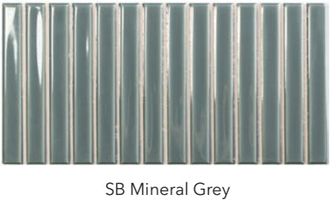 mineral grey Sweet Bars Ceramic Gloss Tile 5x10