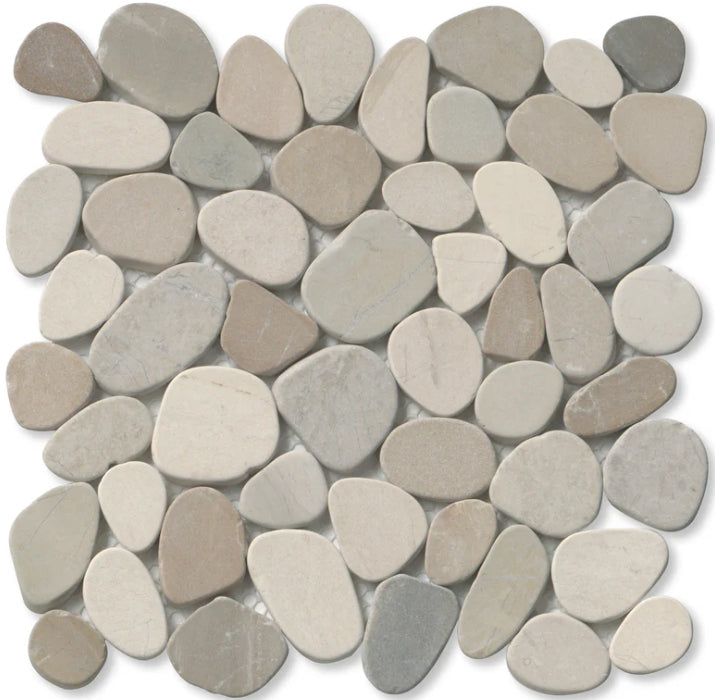 sepia Level Honed Pebble Tile