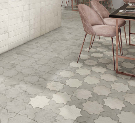 star cross tile grey