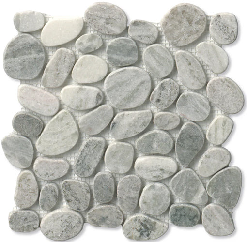 spindrift peppercorn Spindrift Marble Honed Pebble Tile