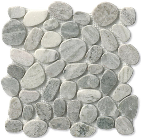 spindrift peppercorn Spindrift Marble Honed Pebble Tile