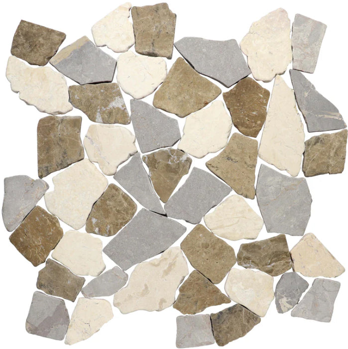sterling Large Random Tumbled Marble Mosaic Tile