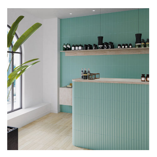 stripes teal wall tile