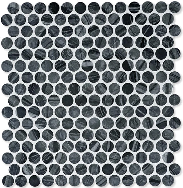 Stone Mosaics Penny Rounds tempest tile