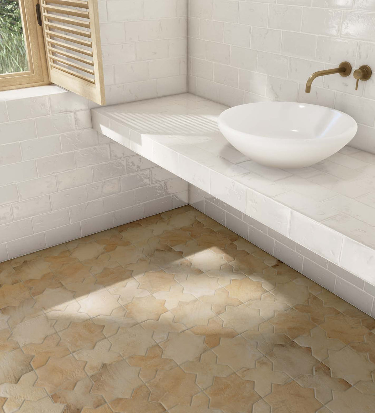 star cross tile terracotta