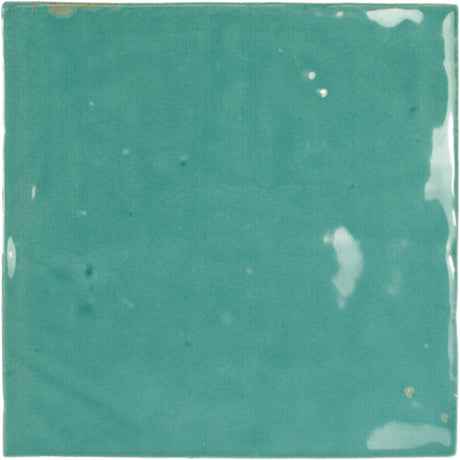 turquoise Zellige Porcelain Tile Gloss 5x5