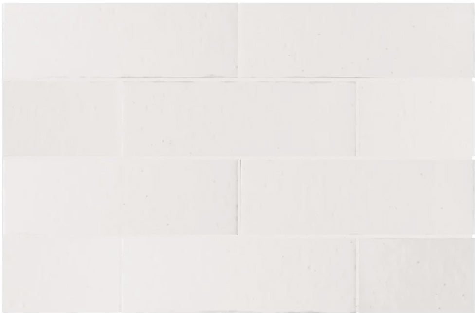 Kalma White Porcelain Tile 2.5x8 single tiles