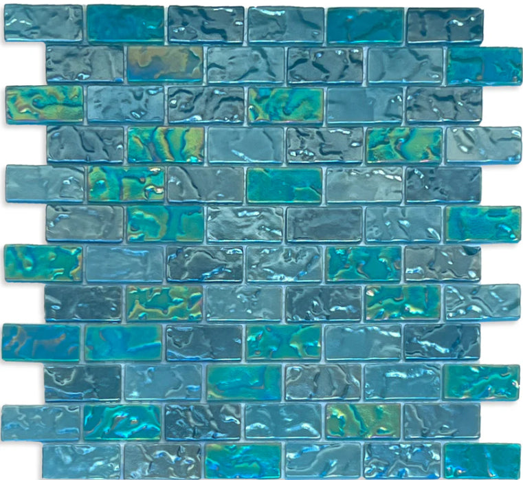 windward bay 1"x2" Offset Lava Glass Mosaic