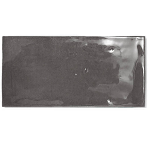 graphite Fez Ceramic Field Tile Glossy 2.5x5