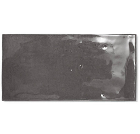graphite Fez Ceramic Field Tile Glossy 2.5x5