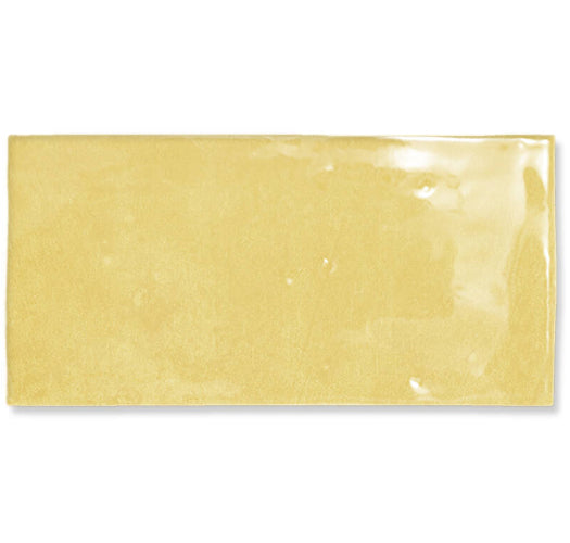 mustard Fez Ceramic Field Tile Glossy 2.5x5