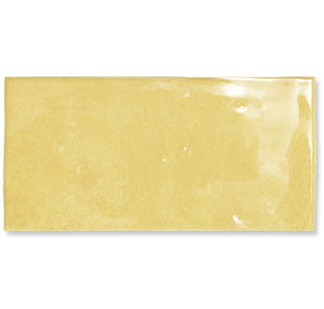 mustard Fez Ceramic Field Tile Glossy 2.5x5