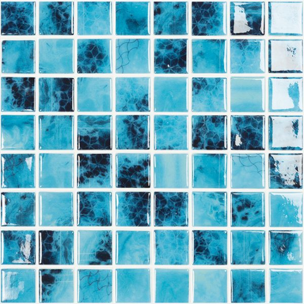 pool tile Nature Bright Squares Glass Mosaic