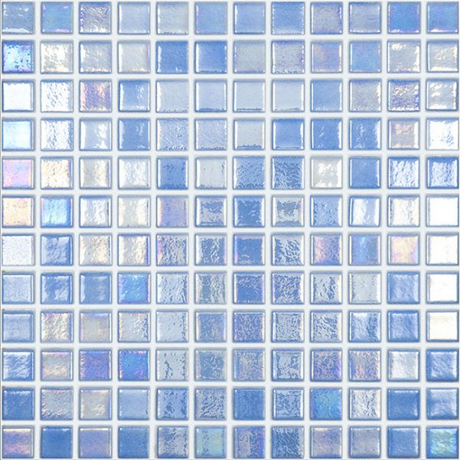 azure Shell Squares Glass Mosaic tile