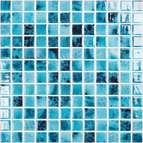 Olympic blue Nature Bright Squares Glass Mosaic