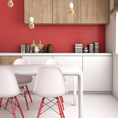 1"x1" Solid Squares Glass Mosaic kitchen tile