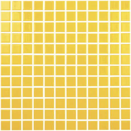 1"x1" Solid Squares Glass Mosaic amarillo tile