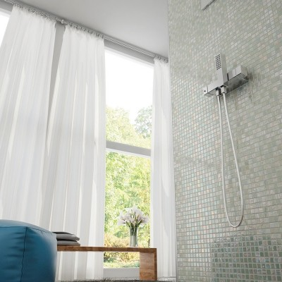 shower tile 1"x1" Moon Squares Glass Mosaic