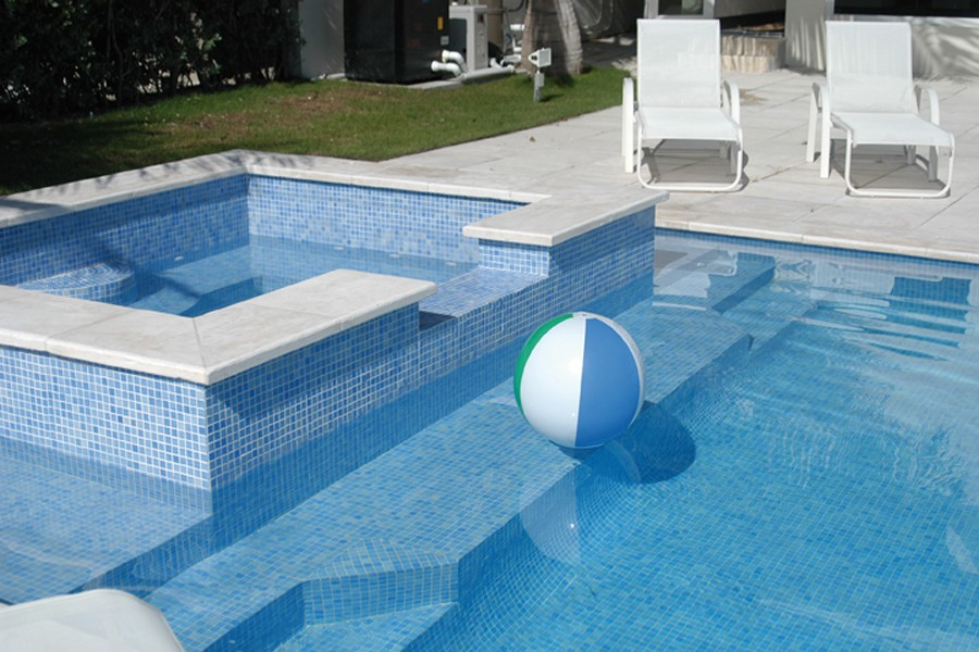 1"x1" Niebla Squares Glass Mosaic pool tile