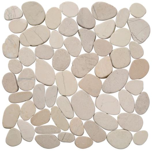 antique timor white Level Honed Pebble Tile