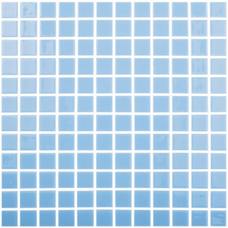 1"x1" Solid Squares Glass Mosaic celeste claro tile