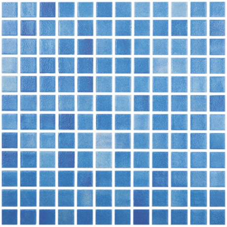 1"x1" Fog Niebla Squares Glass Mosaic azul tile