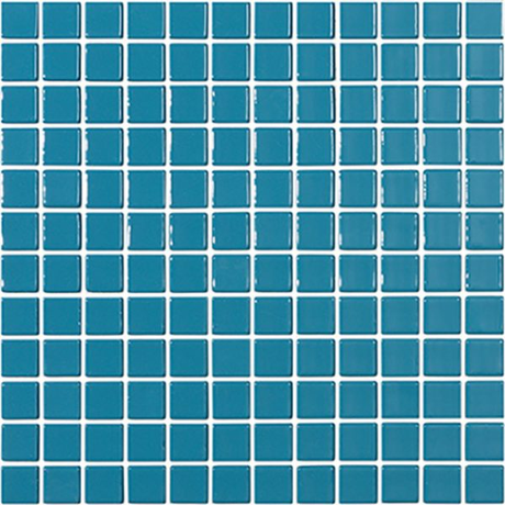 1"x1" Solid Squares Glass Mosaic azul petroleo tile