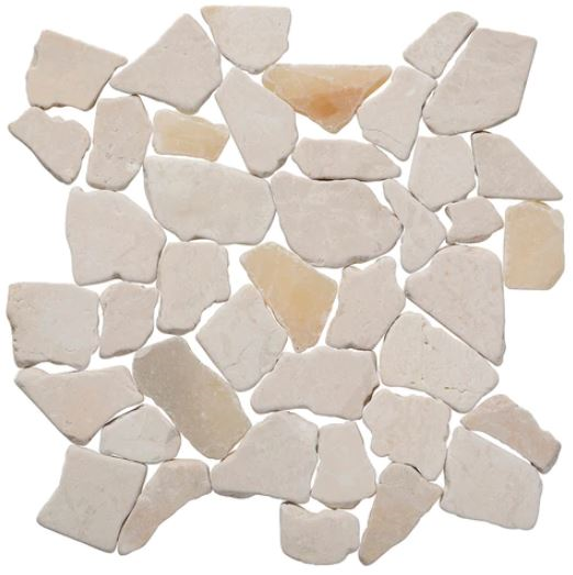 beige marble quartz Random Tumbled Mosaic Tile