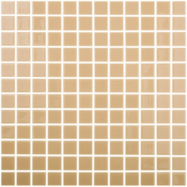 1"x1" Solid Squares Glass Mosaic beige tile