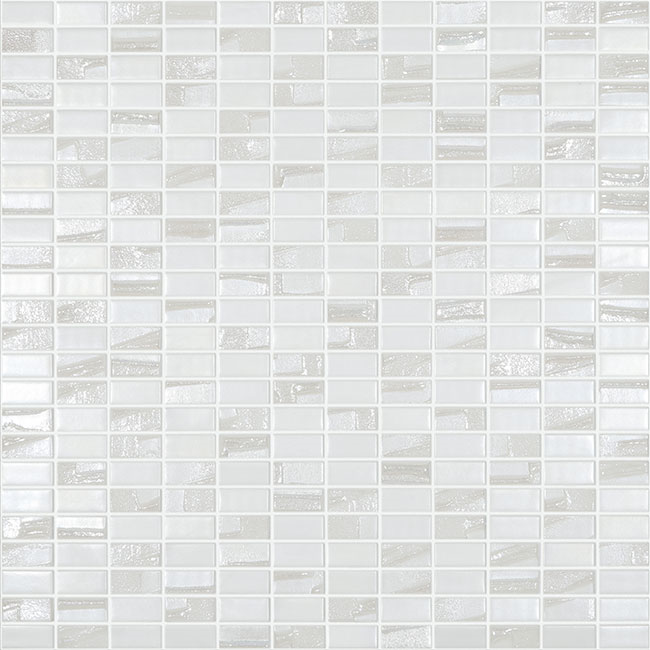 0.5"x1" Bijou Brick Glass Mosaic white tile