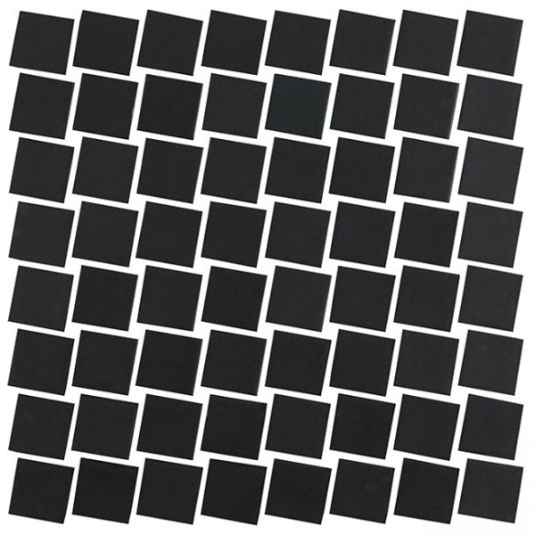 black 1.5"x1.5" Lume Squares Glass Mosaic tile
