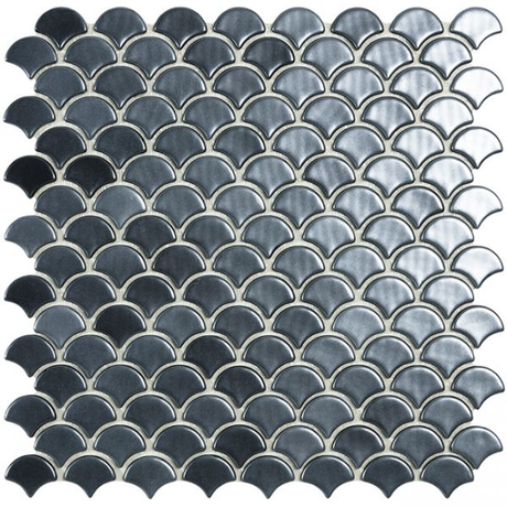 1.4"x1.1" Magic Droplet Glass Mosaic black soul tile