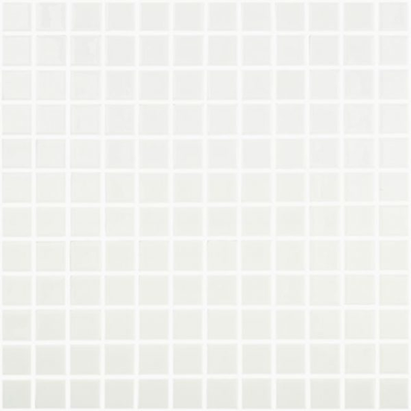 1"x1" Solid Squares Glass Mosaic blanco tile
