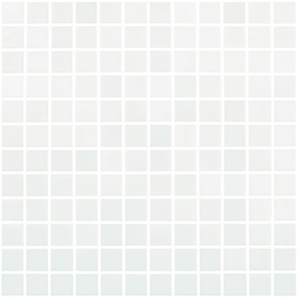 1"x1" Fog Niebla Squares Glass Mosaic blanco tile