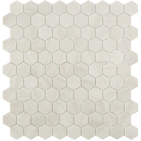 1.4"x1.4" Desert Hexagon Glass Mosaic bone desert tile