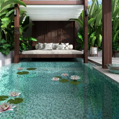 Nature Bright Squares Glass Mosaic