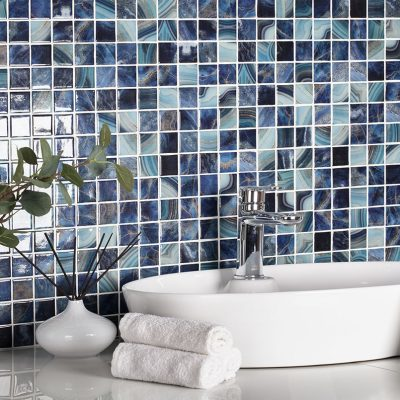 Nature Bright Squares Glass Mosaic
