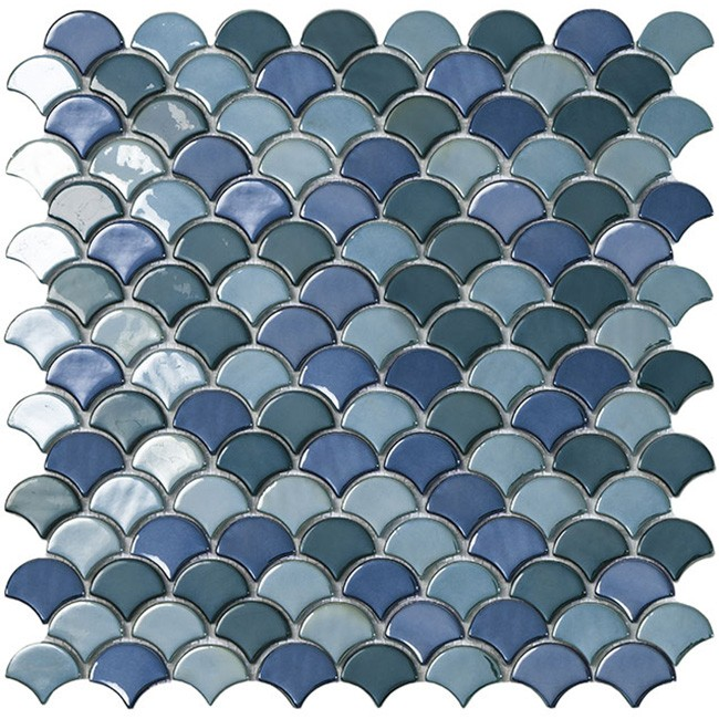 bright green 1.4"x1.1" Soul Bright Droplet Glass Mosaic