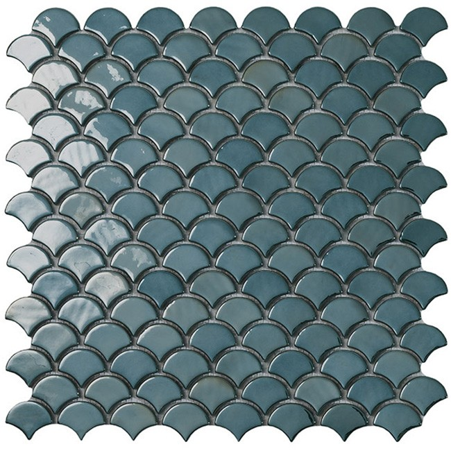 bright green 1.4"x1.1" Soul Bright Droplet Glass Mosaic