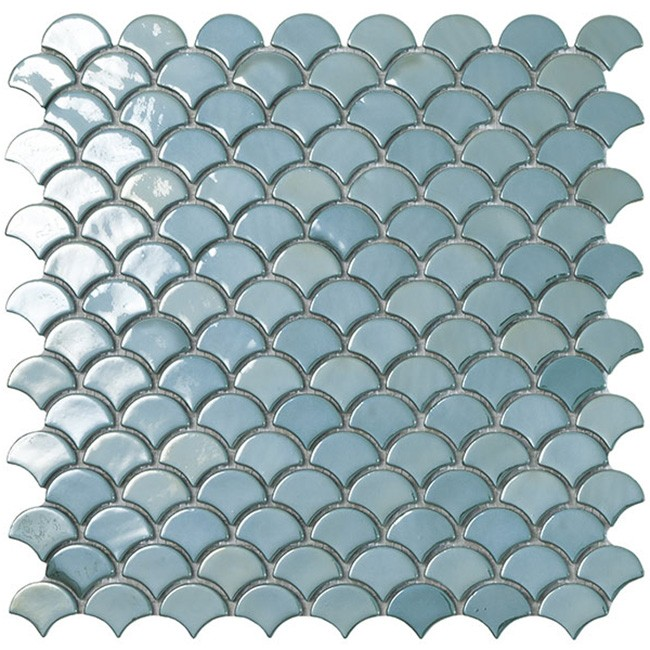 bright turquoise 1.4"x1.1" Soul Bright Droplet Glass Mosaic