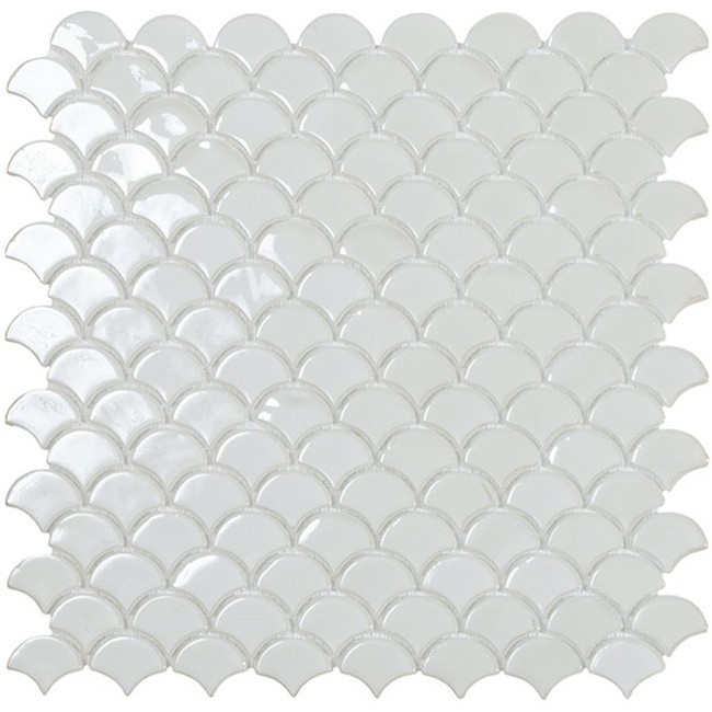 bright white 1.4"x1.1" Soul Bright Droplet Glass Mosaic