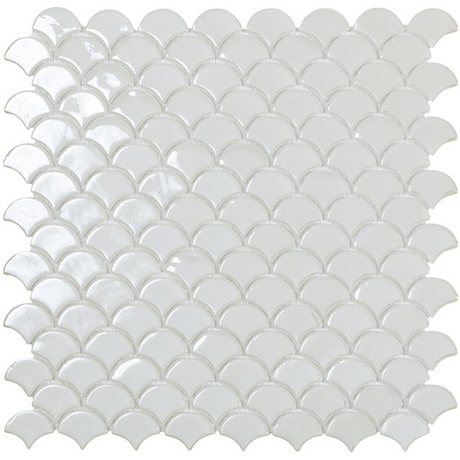 bright white 1.4"x1.1" Soul Bright Droplet Glass Mosaic