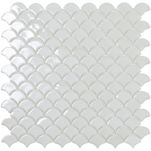 bright white 1.4"x1.1" Soul Bright Droplet Glass Mosaic