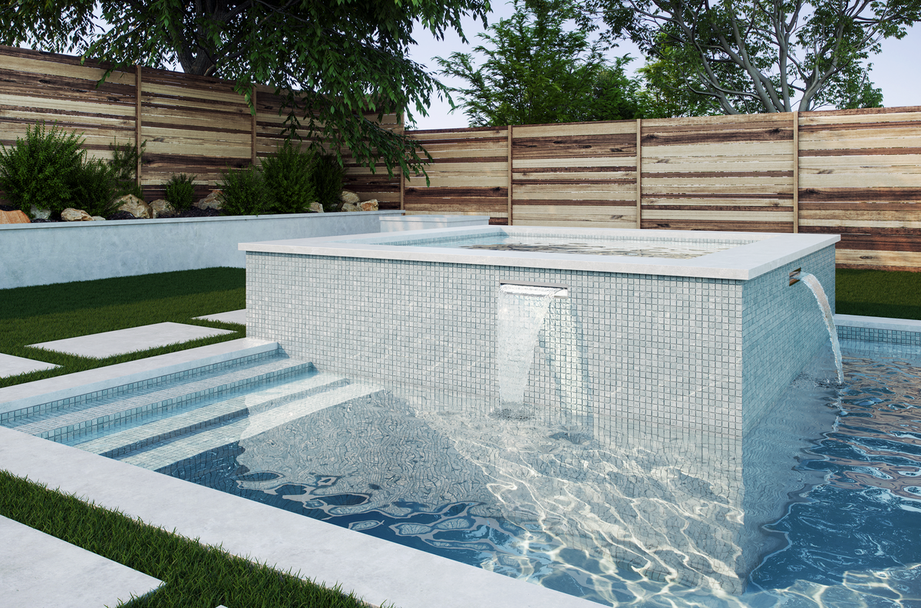 1”x1” Straight Set Lava Glass Mosaic pool tiles