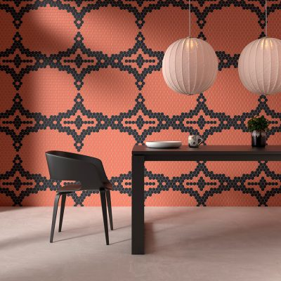 living room wall 1.4"x1.4" Candy Hexagon Glass Mosaic tile