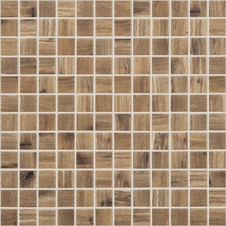 cerezo 1"x1" Wood Squares Glass Mosaic tile