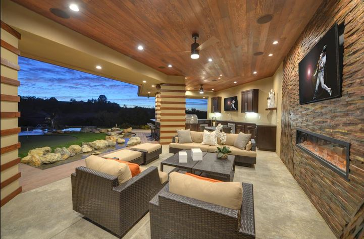 copper quartzite living room tile