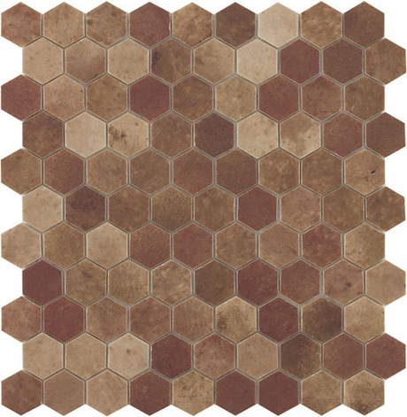 cotta terra 1.4"x1.4" Terre Hexagon Glass Mosaic tile