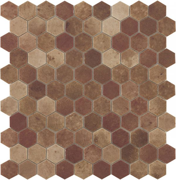 cotta terra 1.4"x1.4" Terre Hexagon Glass Mosaic tile